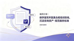 案例分享|微学堂筑牢医美合规培训防线，沉淀咨询资产·规范服务标准